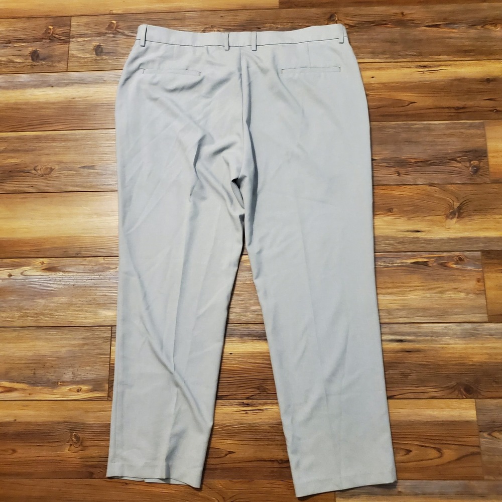 Kenneth Cole Performance Slim Fit Dress Pants Mens 40x29 Light Grey Flat Front